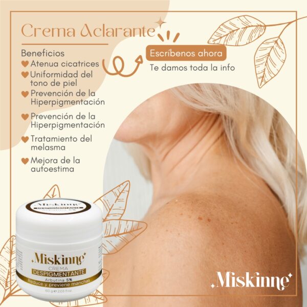 Miskinne Crema despigmentante PROMO Paga 1 y lleva 2 - Imagen 3